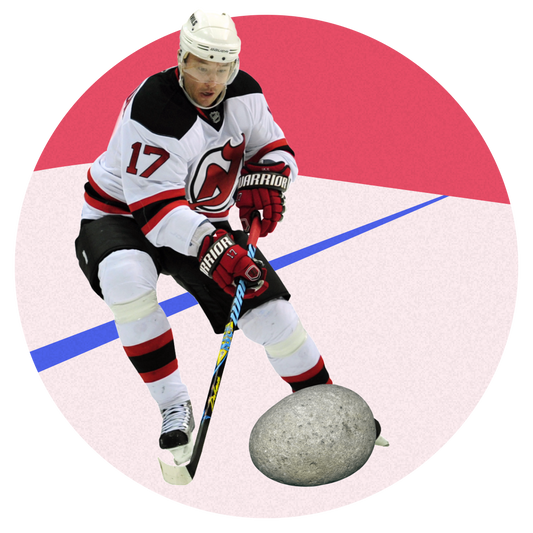 The first ice-hockey puck was a smooth rock