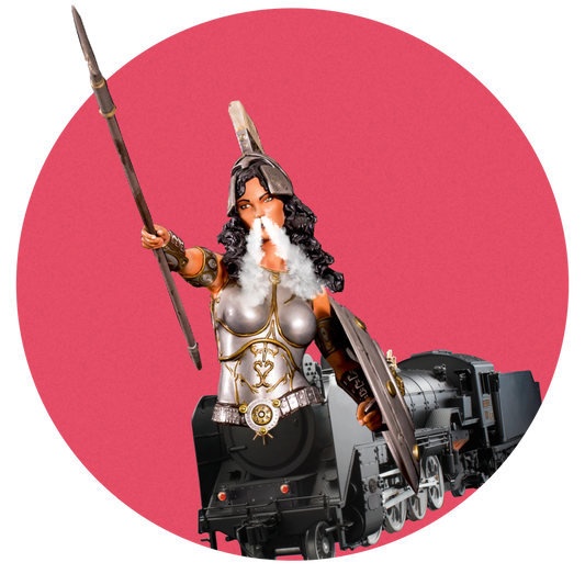 A centaur is half-human half-steam train